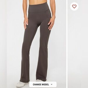 Fabletics High-Waist Flare Pants in Dark Brown